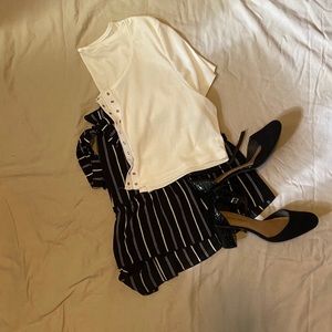Striped woven short